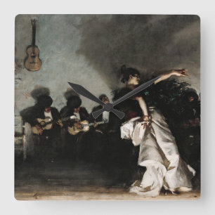El Jaleo, 1882 von John Singer Sargent Quadratische Wanduhr