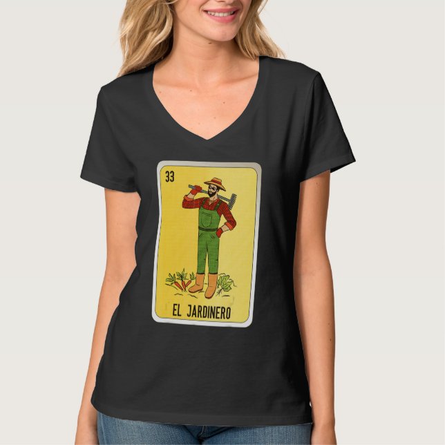 El Jardinero Mexican Slang Lottery Bingo Cards T-Shirt (Vorderseite)