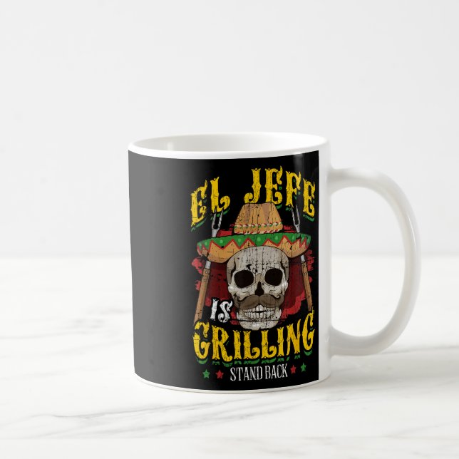 El Jefe grillt zurück _ Funny Grilling Bb Kaffeetasse (Rechts)
