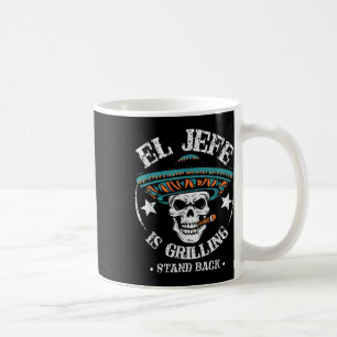 El Jefe hält sich zurück, um Grillen Koch zu koche Kaffeetasse