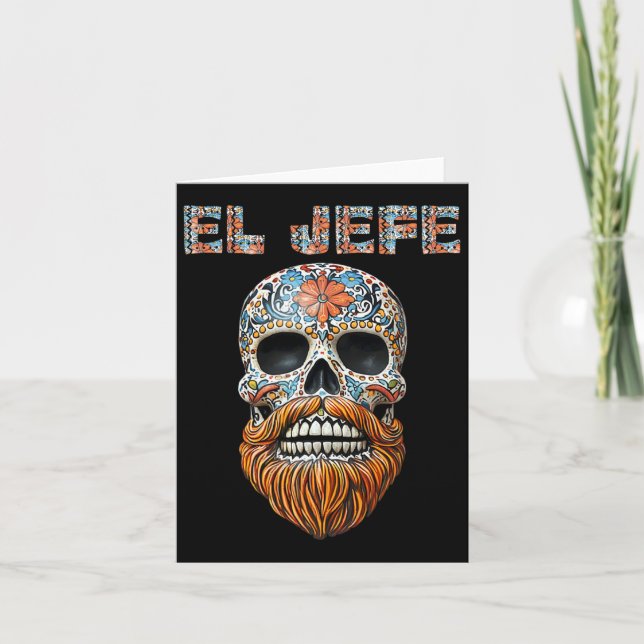 El Jefe Skull Mexikos Boss Spanish Dia De Los Muer Karte (Vorderseite)