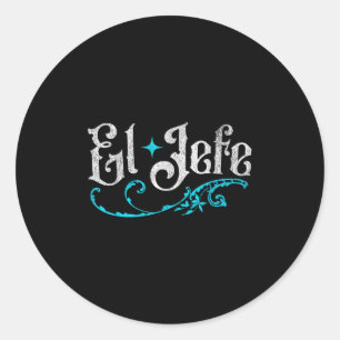 El Jefe The Boss Funny Cinco De Mayo Runder Aufkleber