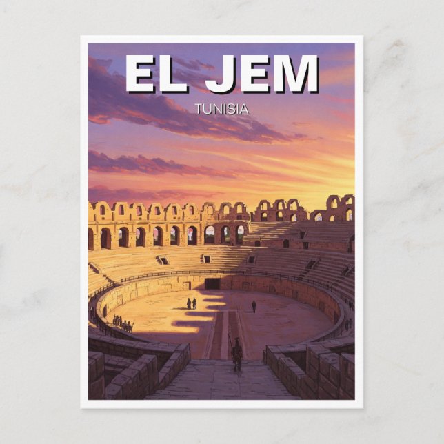 El Jem Amphitheater Tunesien Reisen Postkarte (Vorderseite)