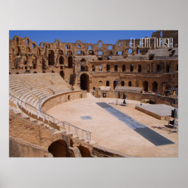 El Jem Ancient Colosseum Amphitheater Tunesien Poster