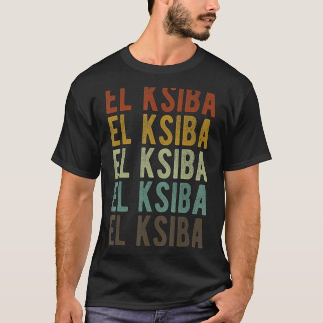 El Ksiba Stadt Marokko Retro T-Shirt (Vorderseite)