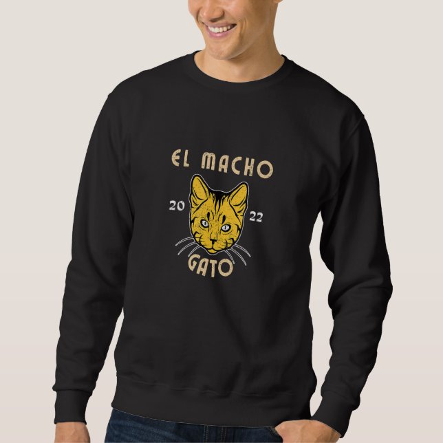 El Macho Gato Cat Kitty 2 Sweatshirt (Vorderseite)