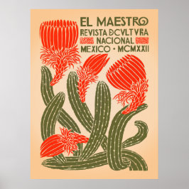 El Maestro Kaktus Druck | Mexikanische Botanische  Poster