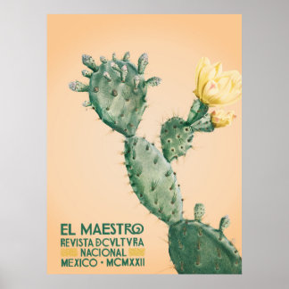 El Maestro Kaktus Druck | Mexikanische Botanische  Poster