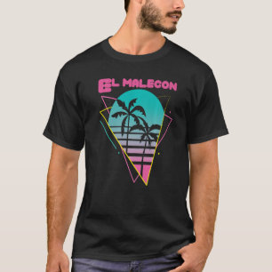 El Malecon Havana City Palm Tree Kuba Karibik T-Shirt
