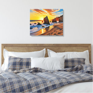 El Matador Strand in Malibu Landschaft Sonnenunter Leinwanddruck