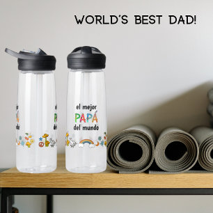 El mejor Papá del mundo! Fun Whimsy Letters Trinkflasche