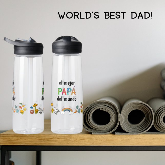 El mejor Papá del mundo! Fun Whimsy Letters Trinkflasche (Von Creator hochgeladen)