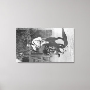 El Monte, CA Gays Löwenfarm - Herr Gay reitet Leinwanddruck