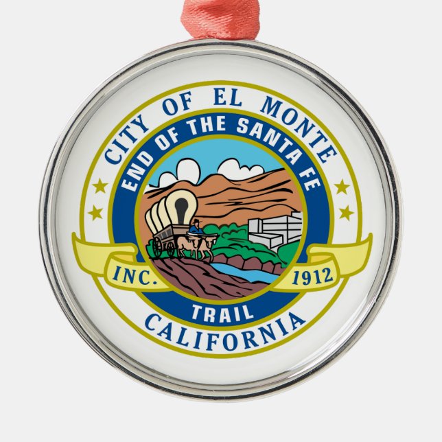 El Monte (Kalifornien) City Siegel Ornament Aus Metall (Vorne)
