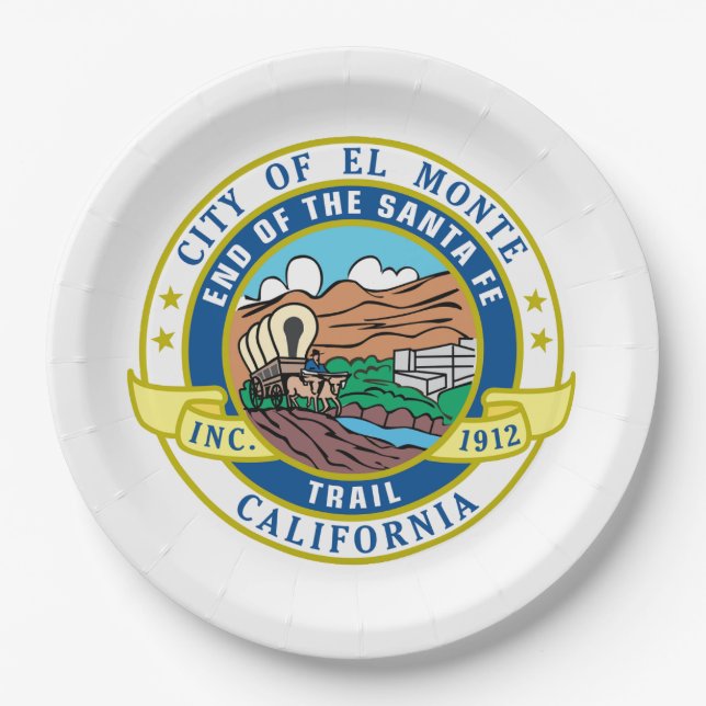 El Monte (Kalifornien) City Siegel Pappteller (Vorderseite)