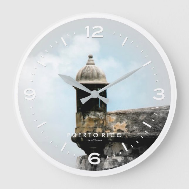EL Morro, Puerto Rico Große Wanduhr (Vorderseite)