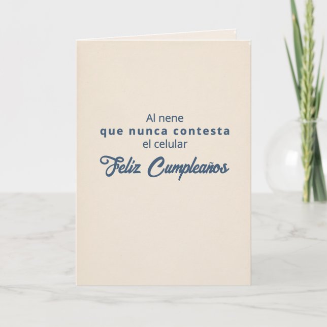 El Nene Que No Contesta Geburtstag Karte (Vorderseite)
