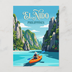 El Nido Palawan, Philippinen, Paddler Postkarte