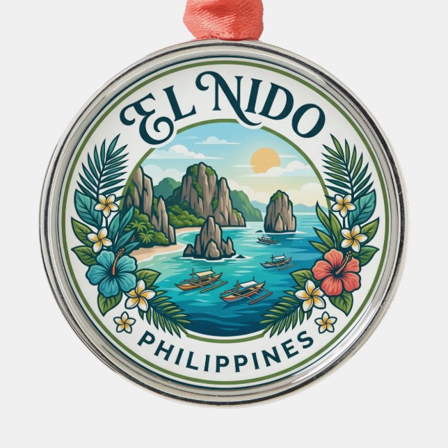 El Nido Philippinen Ornament Aus Metall (Vorne)