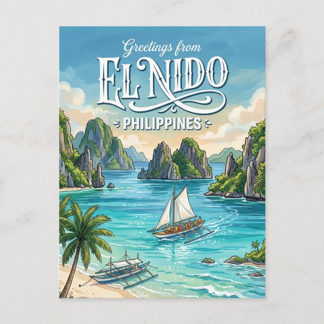 El Nido Philippinen Postkarte (Vorderseite)