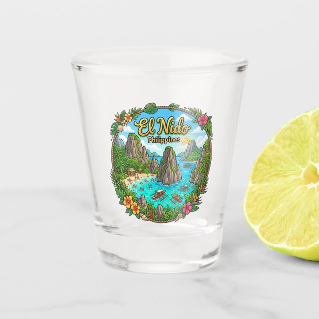 El Nido Philippinen Schnapsglas (Vorderseite)