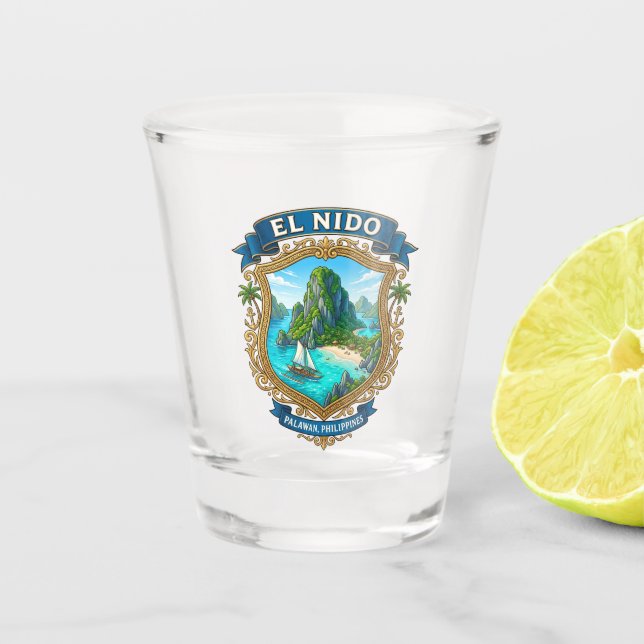 El Nido Philippinen Schnapsglas (Vorderseite)