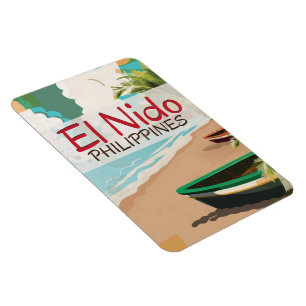 El Nido Philippinen vintage Reiseposter Magnet