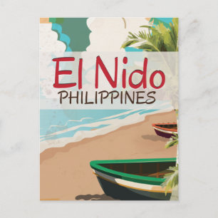 El Nido Philippines Reiseplakat Postkarte
