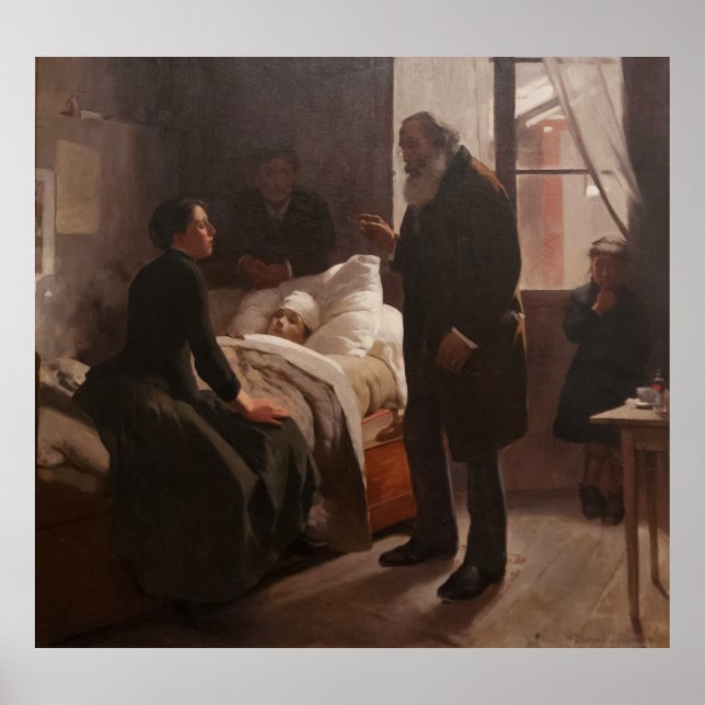 El Niño Enfermo von Arturo Michelena 1886 Poster (Vorne)