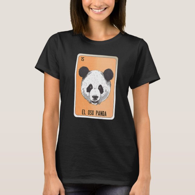 El Oso Panda Mexican Slang Lottery Bingo Cards T-Shirt (Vorderseite)