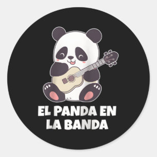 El Panda En La Banda Panda Bear Ukulele Ba Runder Aufkleber