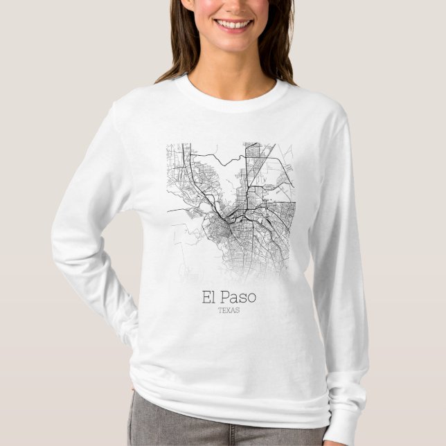 El Paso City Map T-Shirt (Vorderseite)