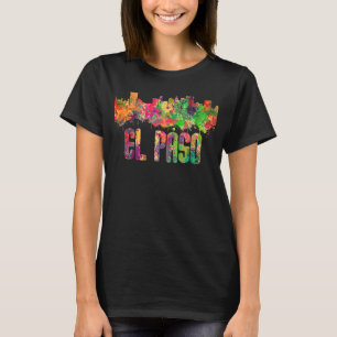 El Paso City Skyline Texas farbenfroh T-Shirt