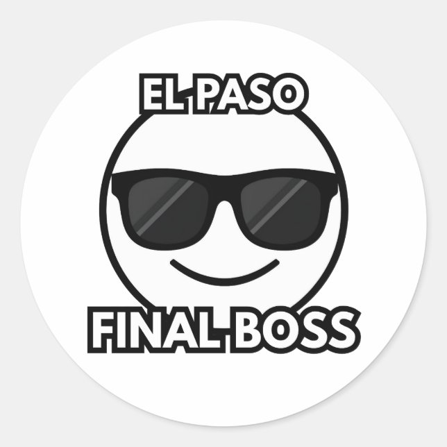 El Paso Final Boss Cool Emoji Sticker (Vorderseite)