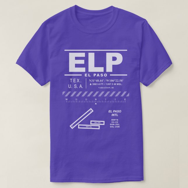 El Paso Internationaler Flughafen ELP T-Shirt (Design vorne)
