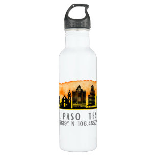 El Paso Skyline Latitude und Länge Edelstahlflasche