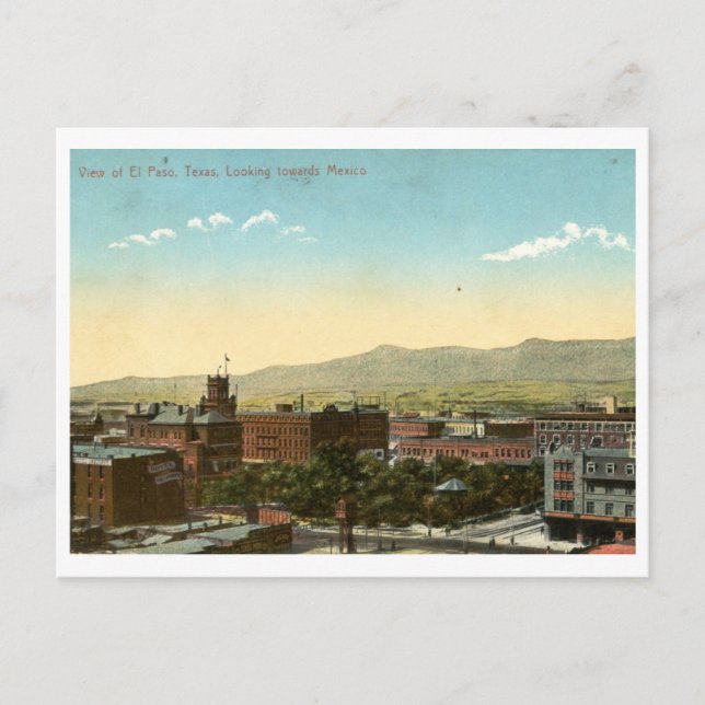 El Paso, Texas 1909 Vintag Postkarte (Vorderseite)