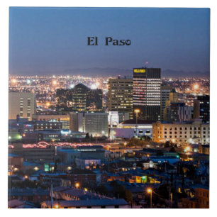 El Paso, Texas bei Nacht Fliese