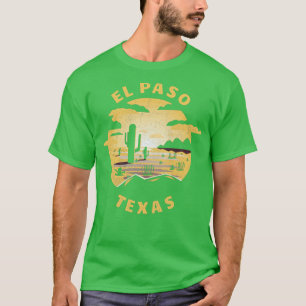 El Paso Texas Desert Illustration Vintag Souvenir T-Shirt