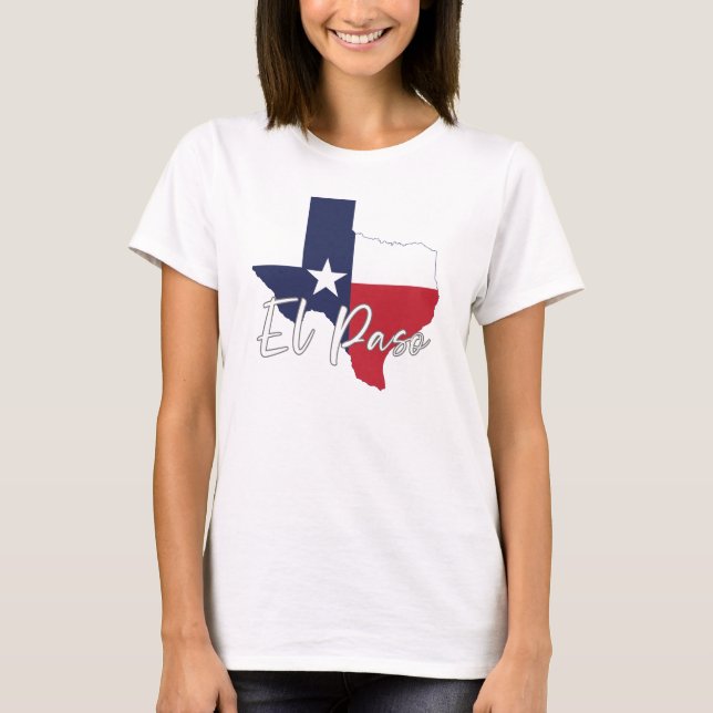 El Paso, Texas Flag Karte Frauen weiß T-Shirt (Vorderseite)