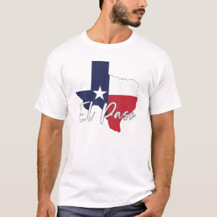 El Paso, Texas Flag Karte Männer weiß T-Shirt