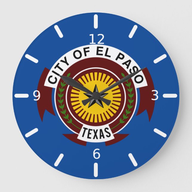 El Paso (Texas) Flagge Große Uhr (Vorderseite)
