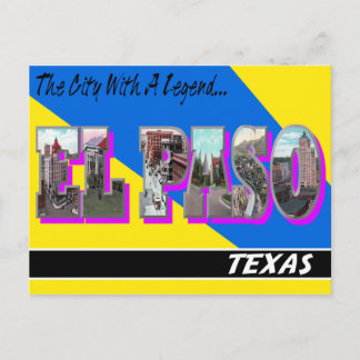 El Paso Texas Large Letter Postcard Postkarte