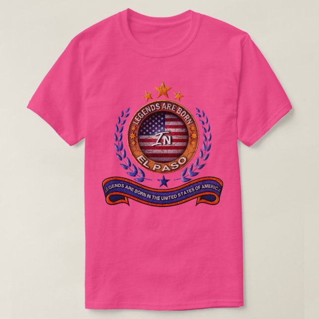 El Paso Texas Legenden und US-Flagge T-Shirt (Design vorne)