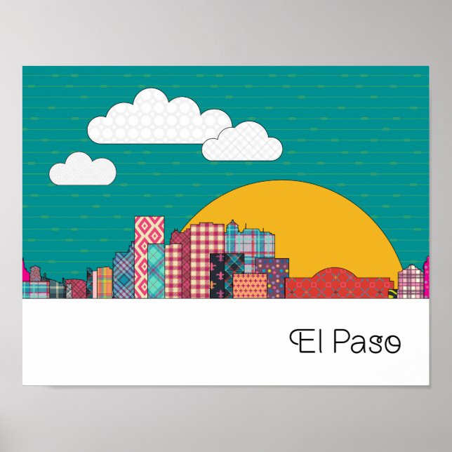 El Paso, Texas Skyline Poster (Vorne)
