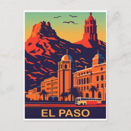 El Paso, Texas, Sonnenuntergang über den Bergen, R Postkarte