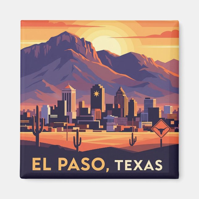 El Paso Texas Travel Magnet (Vorne)