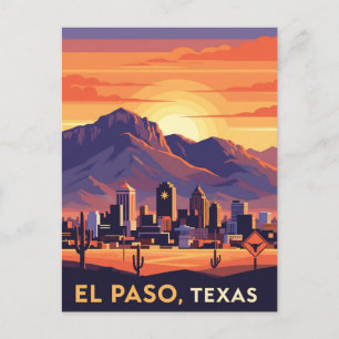 El Paso Texas Travel Postkarte