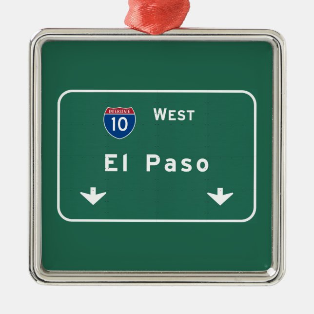 El Paso Texas tx Autobahn-Autobahn-Straße: Ornament Aus Metall (Vorne)