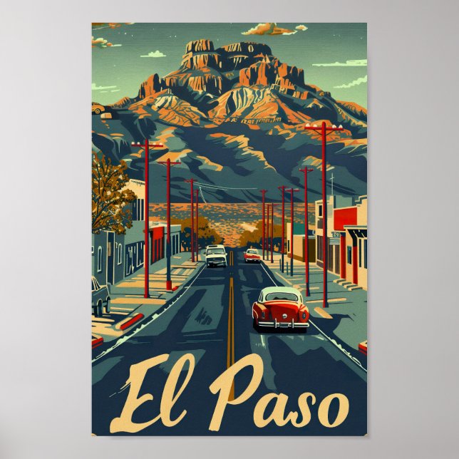 El Paso Texas USA Der berühmte Reiseplatz Poster (Vorne)